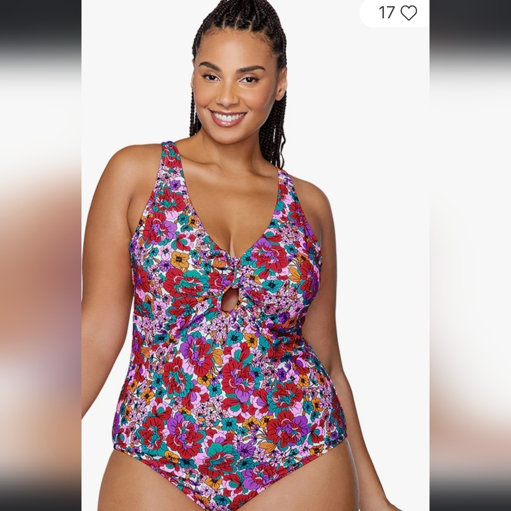 NWT ✨️ Raisins Curve Bloom Muna Swimsuit  16W 👙